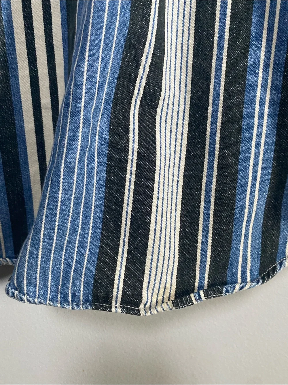 Vintage Levi's Long Sleeve Western Denim Button Up Shirt Men Large Stripe Cotton